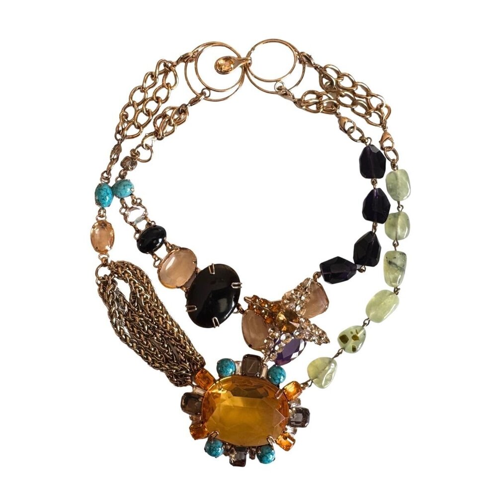 BCBGMAXAZRIA - Multicolor Natural Gemstone Statement Necklace